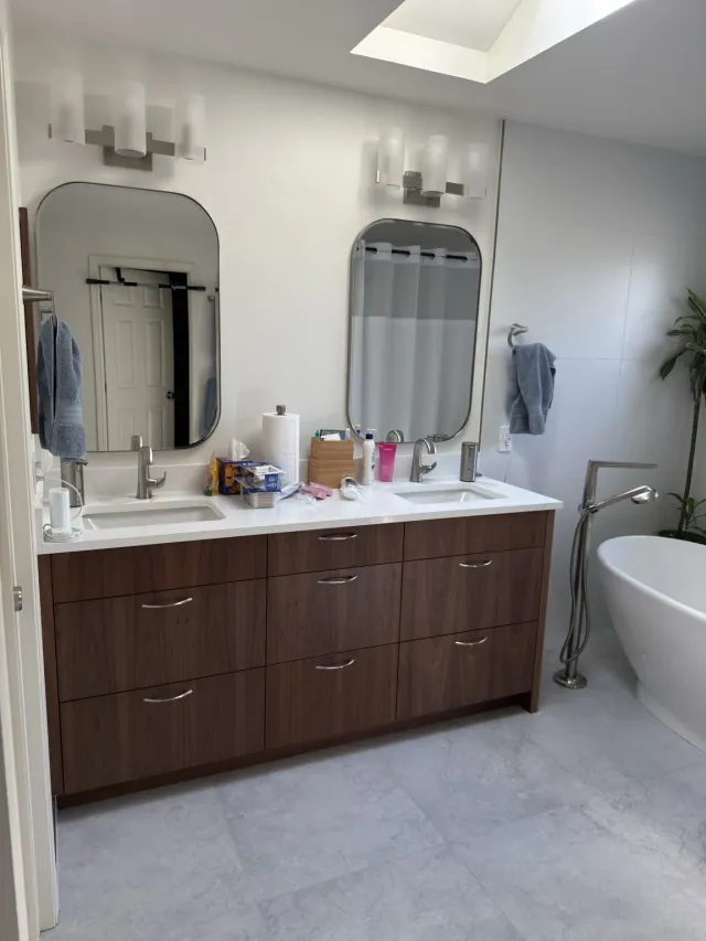 Completed bathroom vanity and remodel by Remodel Tsaruk LLC