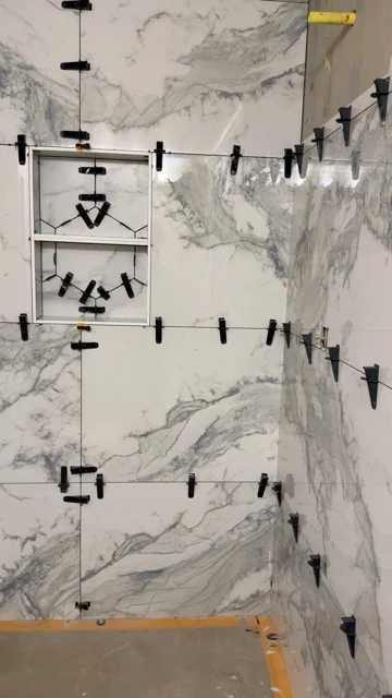 Marble tile installation